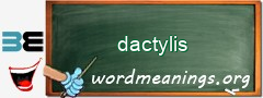 WordMeaning blackboard for dactylis